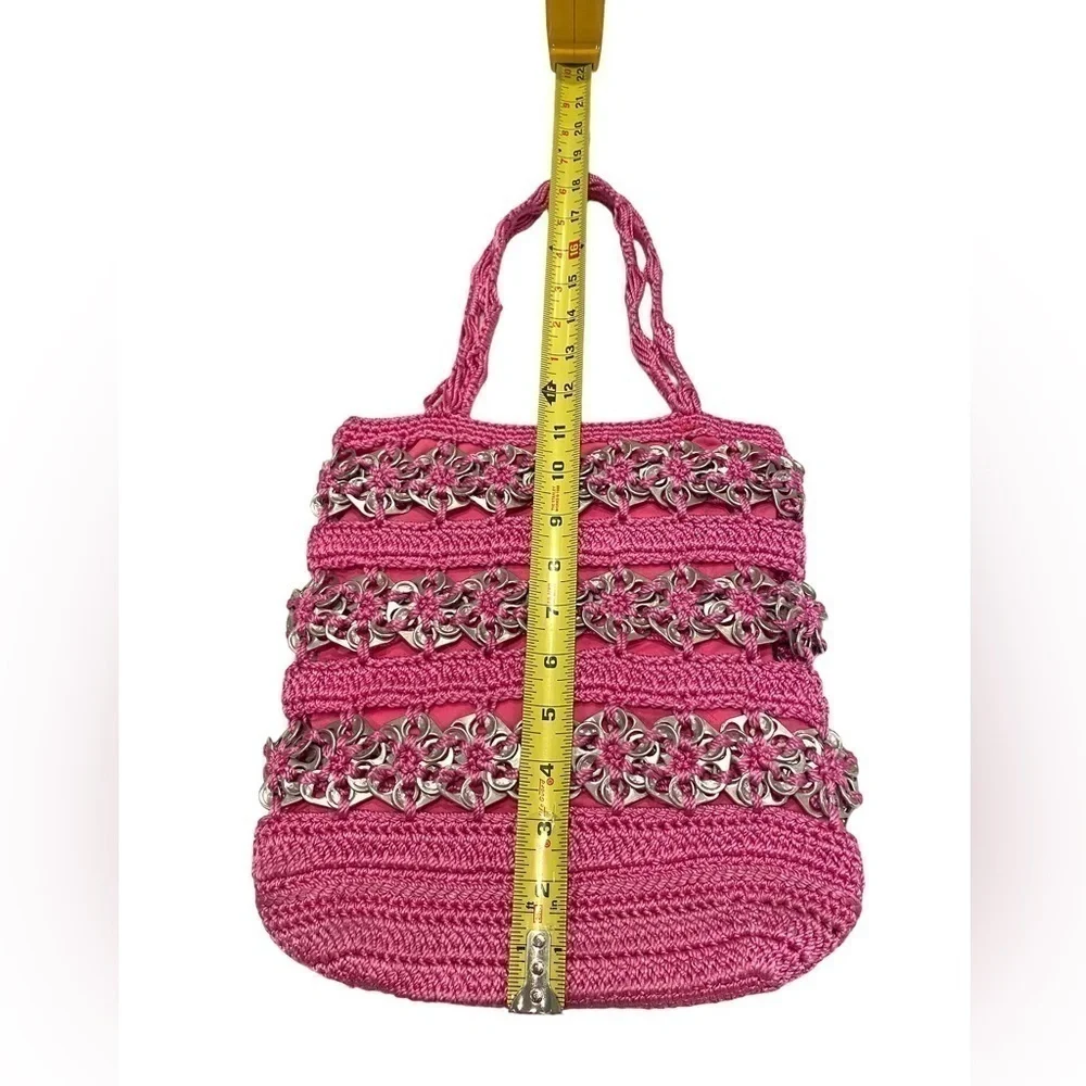 Handmade Aluminum Soda Pop Tab Pink Crocheted Purse Upcycled